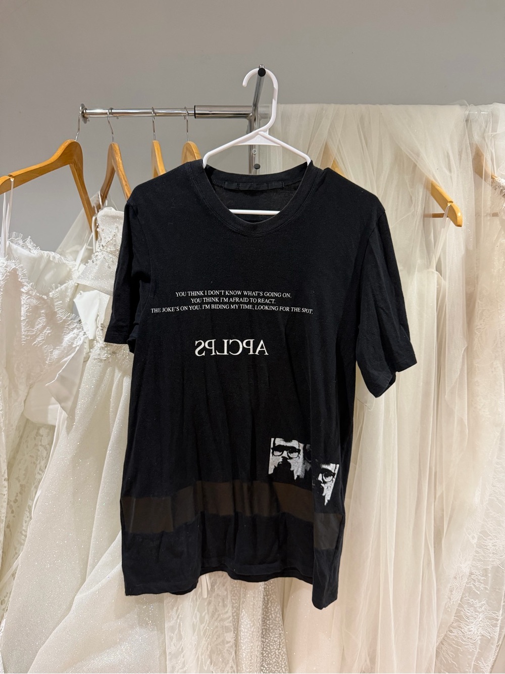 Julius Black Tee with White Graphic Print